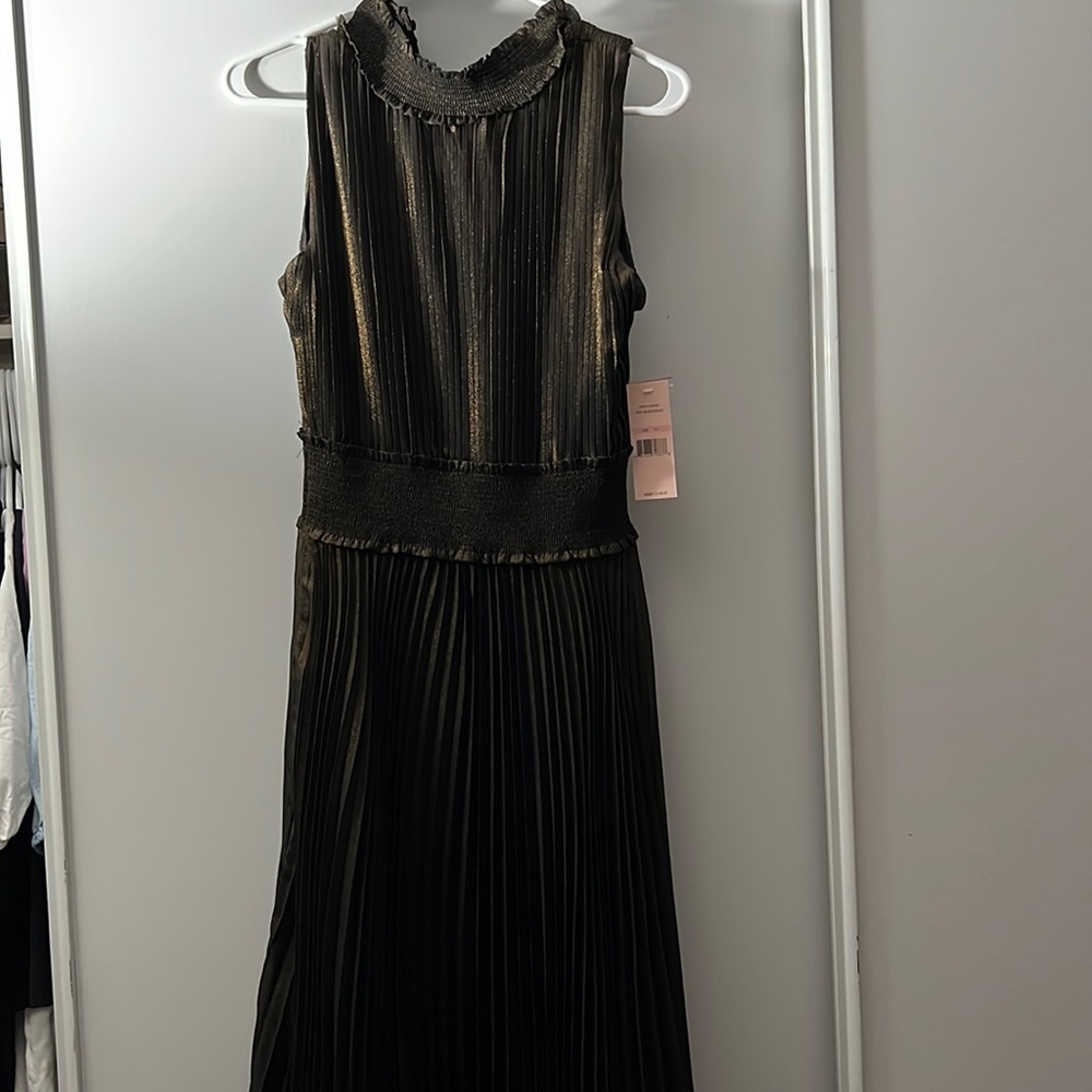 Black and gold knee length